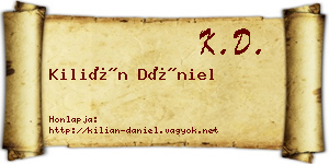 Kilián Dániel névjegykártya