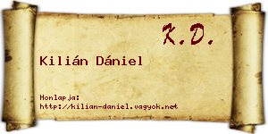 Kilián Dániel névjegykártya